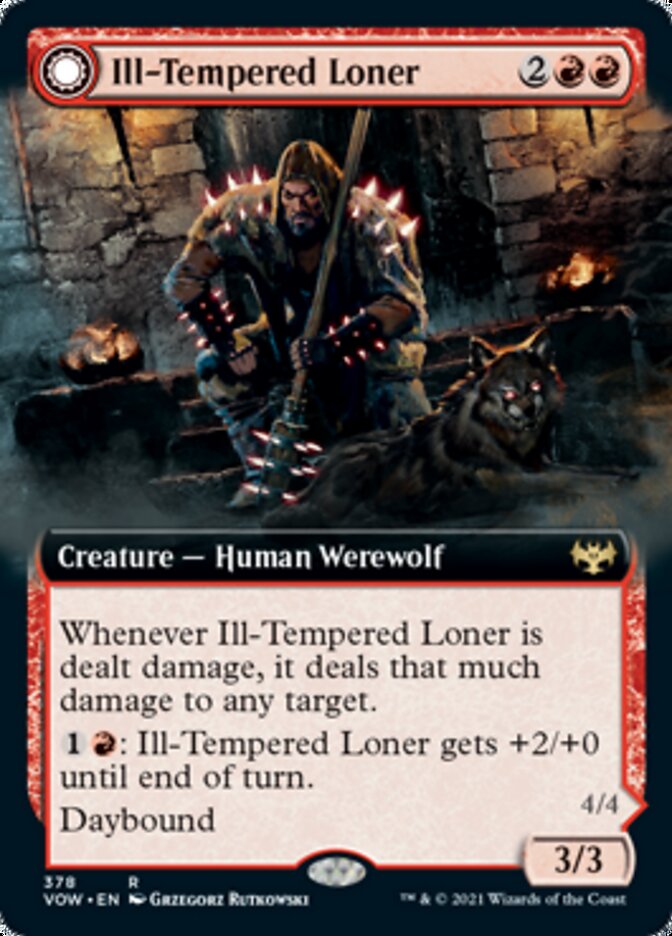 Ill-Tempered Loner // Howlpack Avenger (Extended Art) [Innistrad: Crimson Vow] | The CG Realm