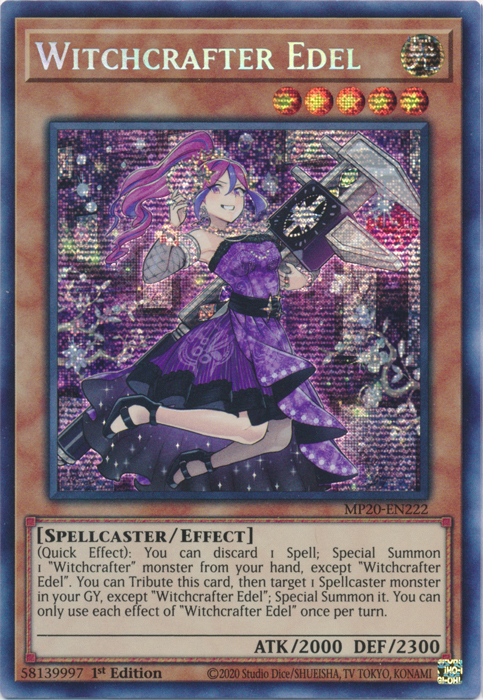 Witchcrafter Edel [MP20-EN222] Prismatic Secret Rare | The CG Realm