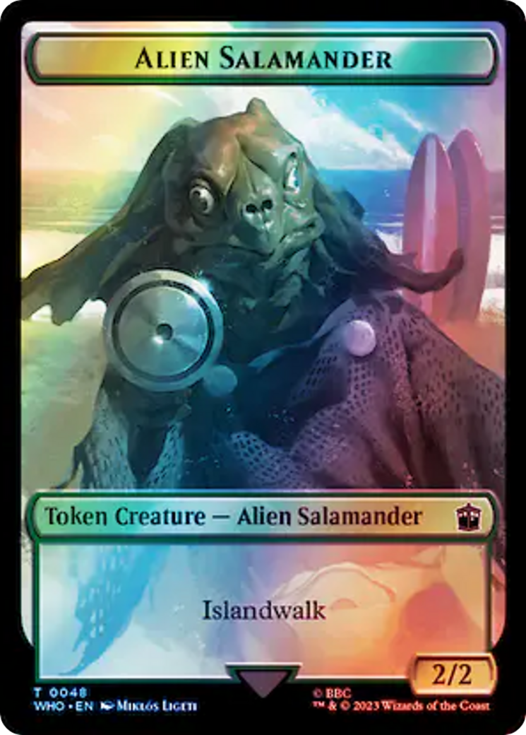 Dalek // Alien Salamander Double-Sided Token (Surge Foil) [Doctor Who Tokens] | The CG Realm