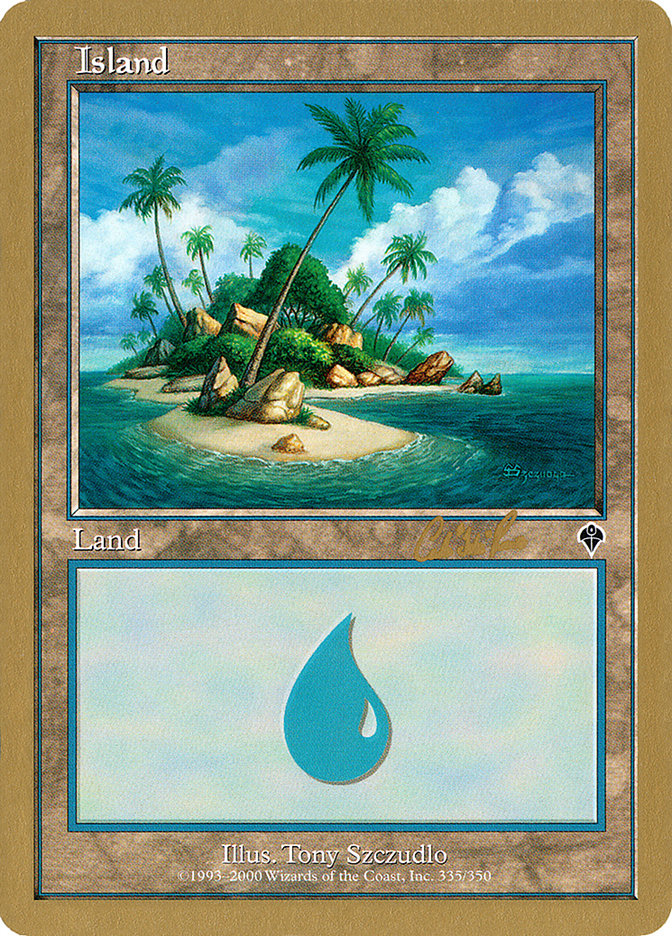 Island (cr335a) (Carlos Romao) [World Championship Decks 2002] | The CG Realm