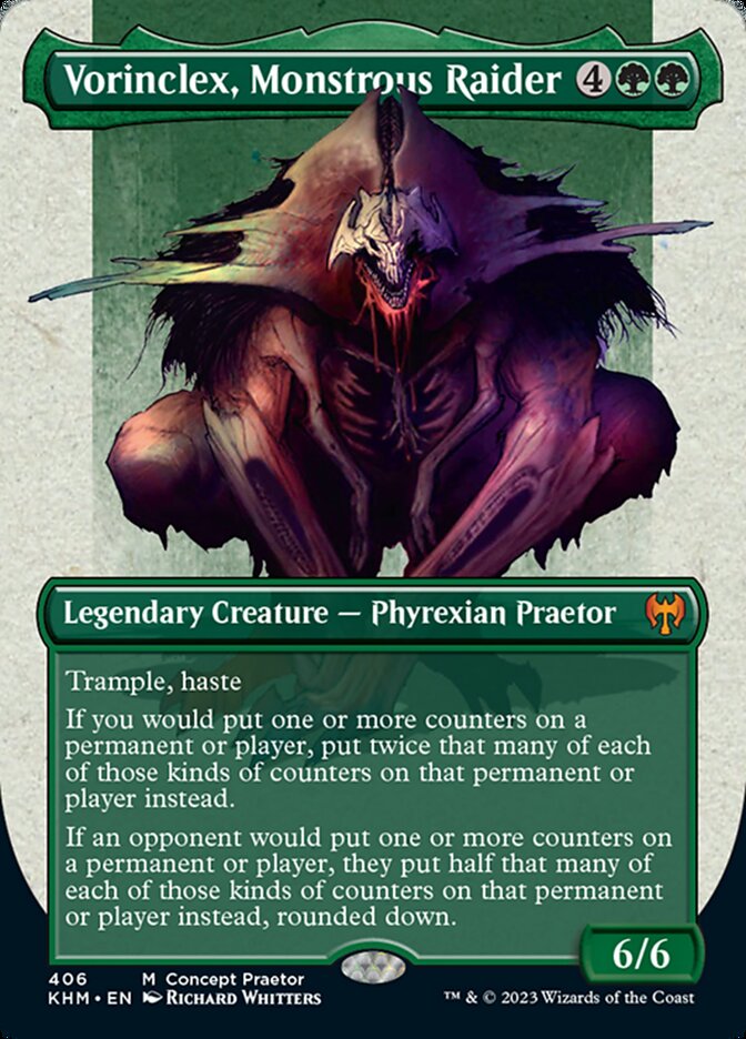 Vorinclex, Monstrous Raider (Borderless Concept Praetors) [Phyrexia: All Will Be One] | The CG Realm