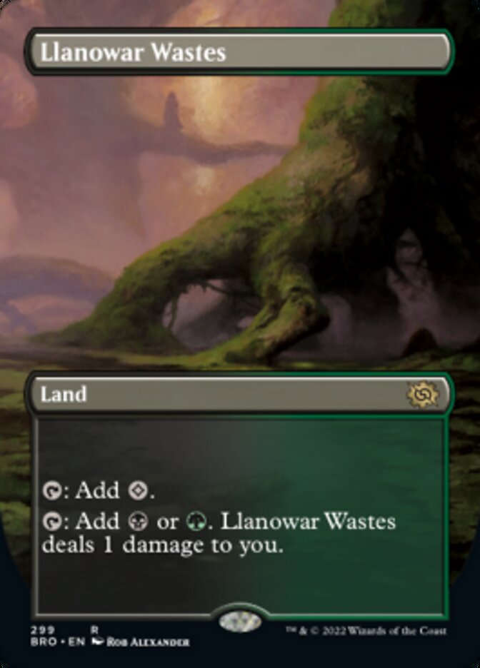 Llanowar Wastes (Borderless Alternate Art) [The Brothers' War] | The CG Realm