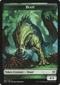 Beast // Saproling Double-Sided Token [Zendikar Rising Commander Tokens] | The CG Realm