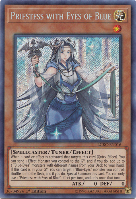 Priestess with Eyes of Blue [LCKC-EN016] Secret Rare | The CG Realm