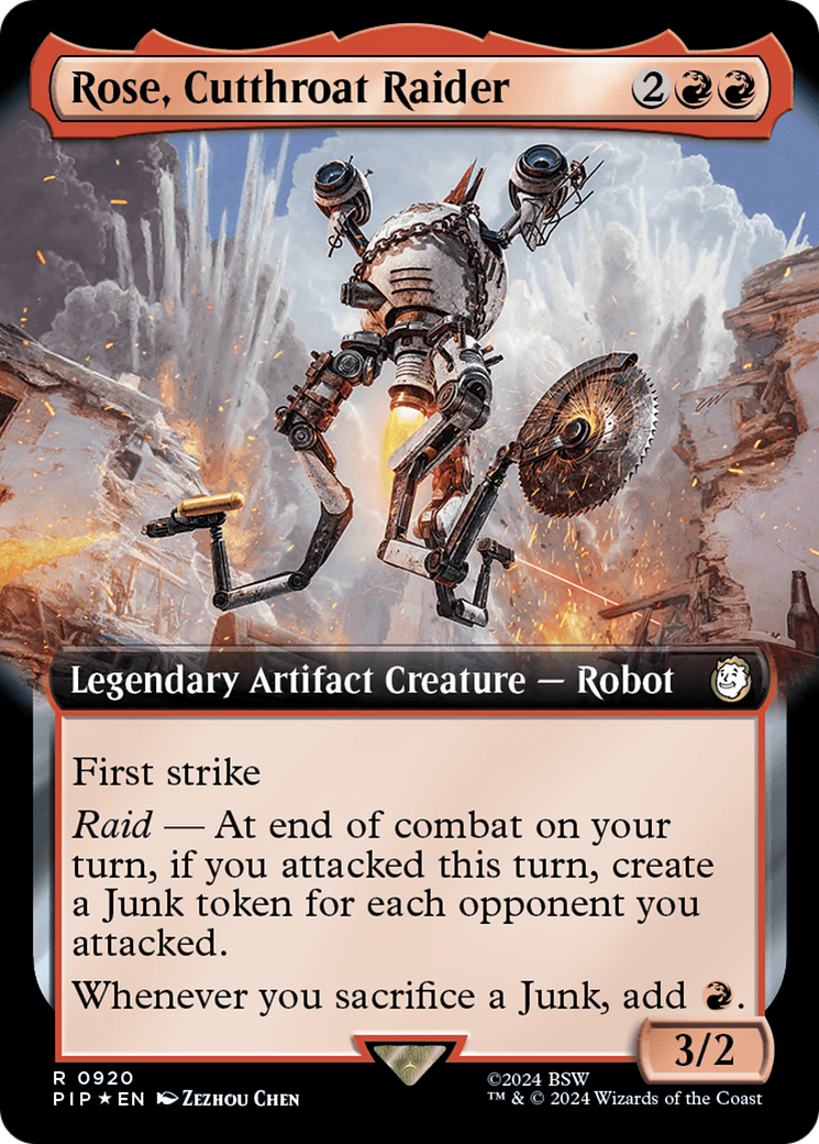Rose, Cutthroat Raider (Extended Art) (Surge Foil) [Fallout] | The CG Realm