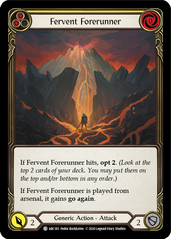 Fervent Forerunner (Yellow) [U-ARC183] (Arcane Rising Unlimited)  Unlimited Rainbow Foil | The CG Realm