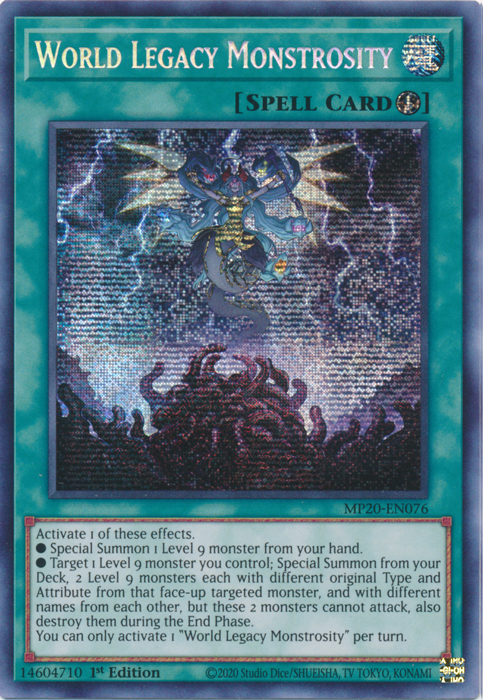 World Legacy Monstrosity [MP20-EN076] Prismatic Secret Rare | The CG Realm