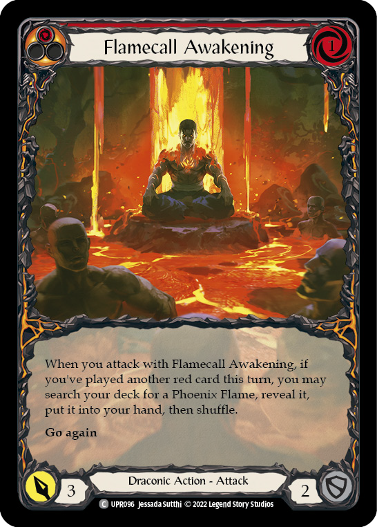 Flamecall Awakening (Extended Art) [UPR096] (Uprising)  Rainbow Foil | The CG Realm