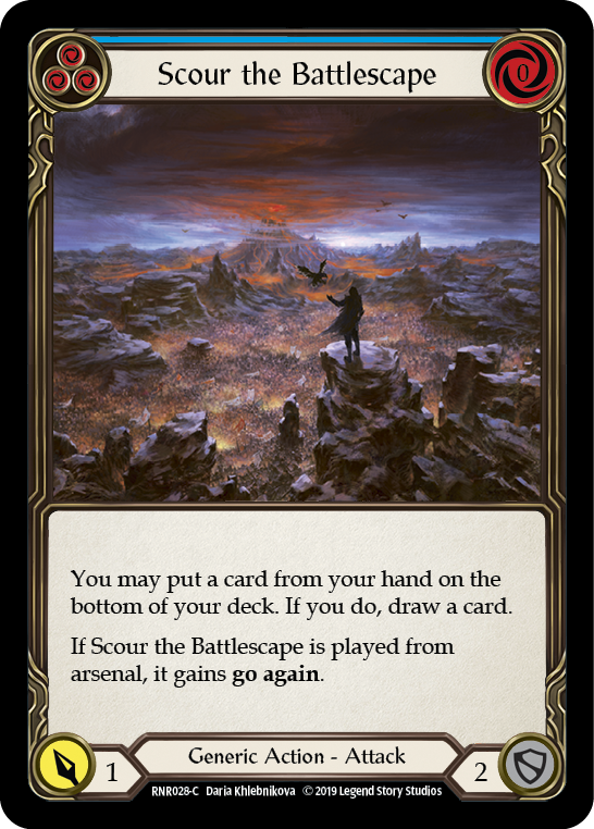 Scour the Battlescape (Blue) [RNR028-C] (Rhinar Hero Deck)  1st Edition Normal | The CG Realm