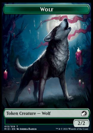 Wolf Token [Innistrad: Midnight Hunt Tokens] | The CG Realm