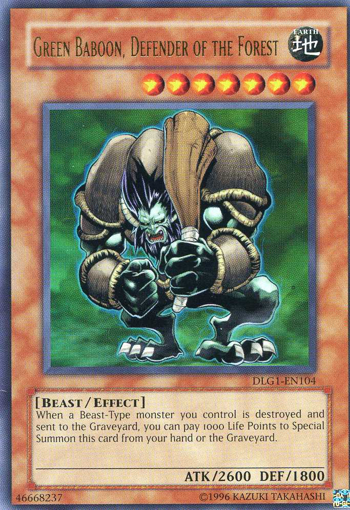 Green Baboon, Defender of the Forest [DLG1-EN104] Ultra Rare | The CG Realm