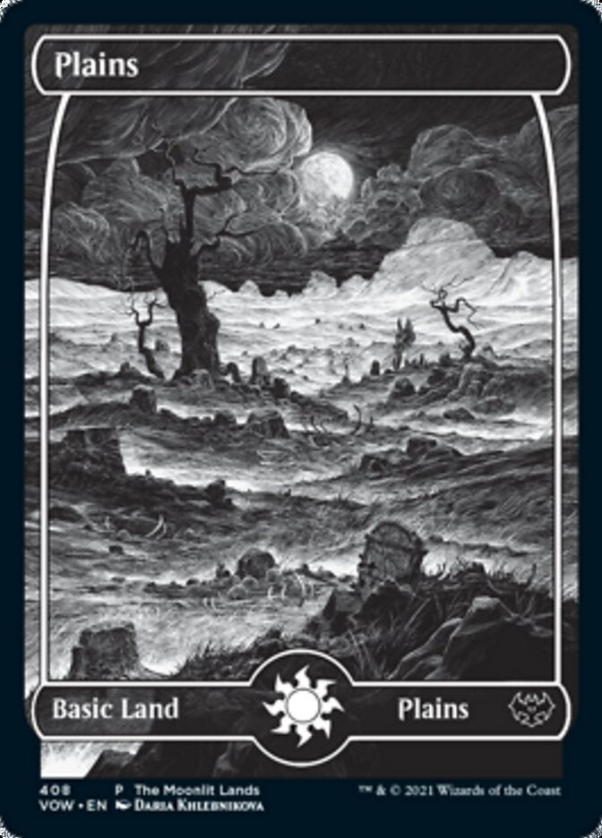 Plains (The Moonlit Lands) (Foil Etched) [Innistrad: Crimson Vow Promos] | The CG Realm