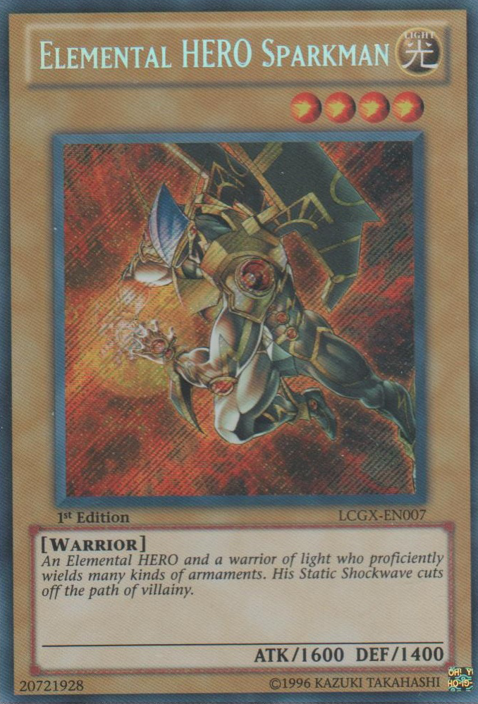 Elemental HERO Sparkman (Alternate Art) [LCGX-EN007] Secret Rare | The CG Realm