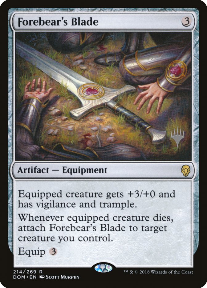 Forebear's Blade (Promo Pack) [Dominaria Promos] | The CG Realm