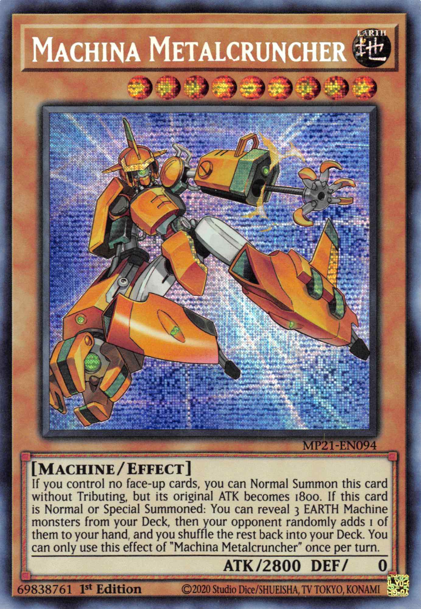 Machina Metalcruncher [MP21-EN094] Prismatic Secret Rare | The CG Realm