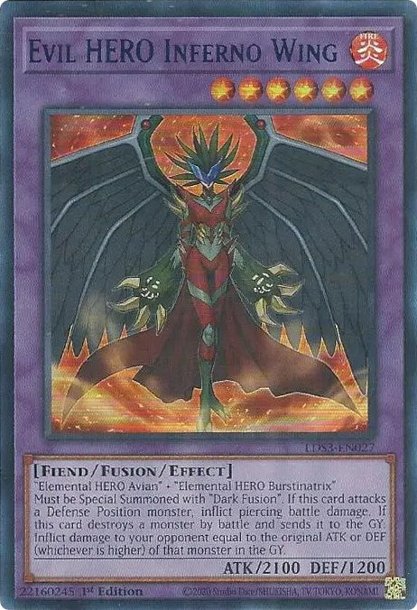 Evil HERO Inferno Wing (Blue) [LDS3-EN027] Ultra Rare | The CG Realm