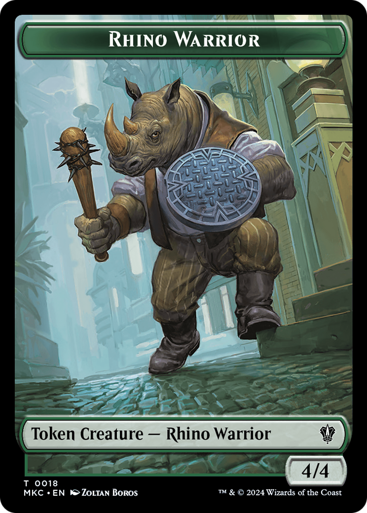 Thopter // Rhino Warrior Double-Sided Token [Murders at Karlov Manor Commander Tokens] | The CG Realm