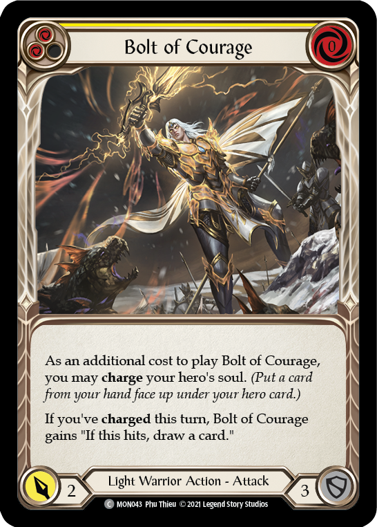 Bolt of Courage (Yellow) [MON043] (Monarch)  1st Edition Normal | The CG Realm