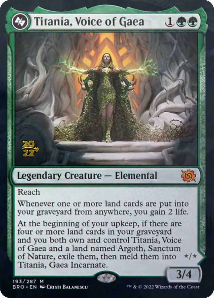 Titania, Voice of Gaea [The Brothers' War Prerelease Promos] | The CG Realm