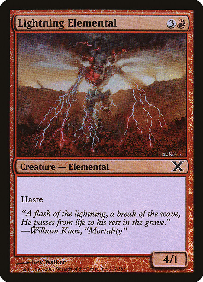 Lightning Elemental (Premium Foil) [Tenth Edition] | The CG Realm