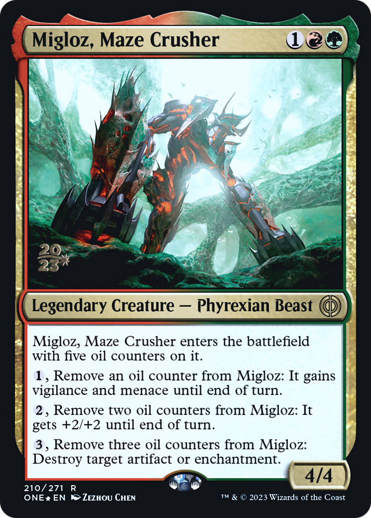 Migloz, Maze Crusher [Phyrexia: All Will Be One Prerelease Promos] | The CG Realm