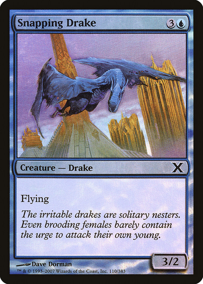 Snapping Drake (Premium Foil) [Tenth Edition] | The CG Realm