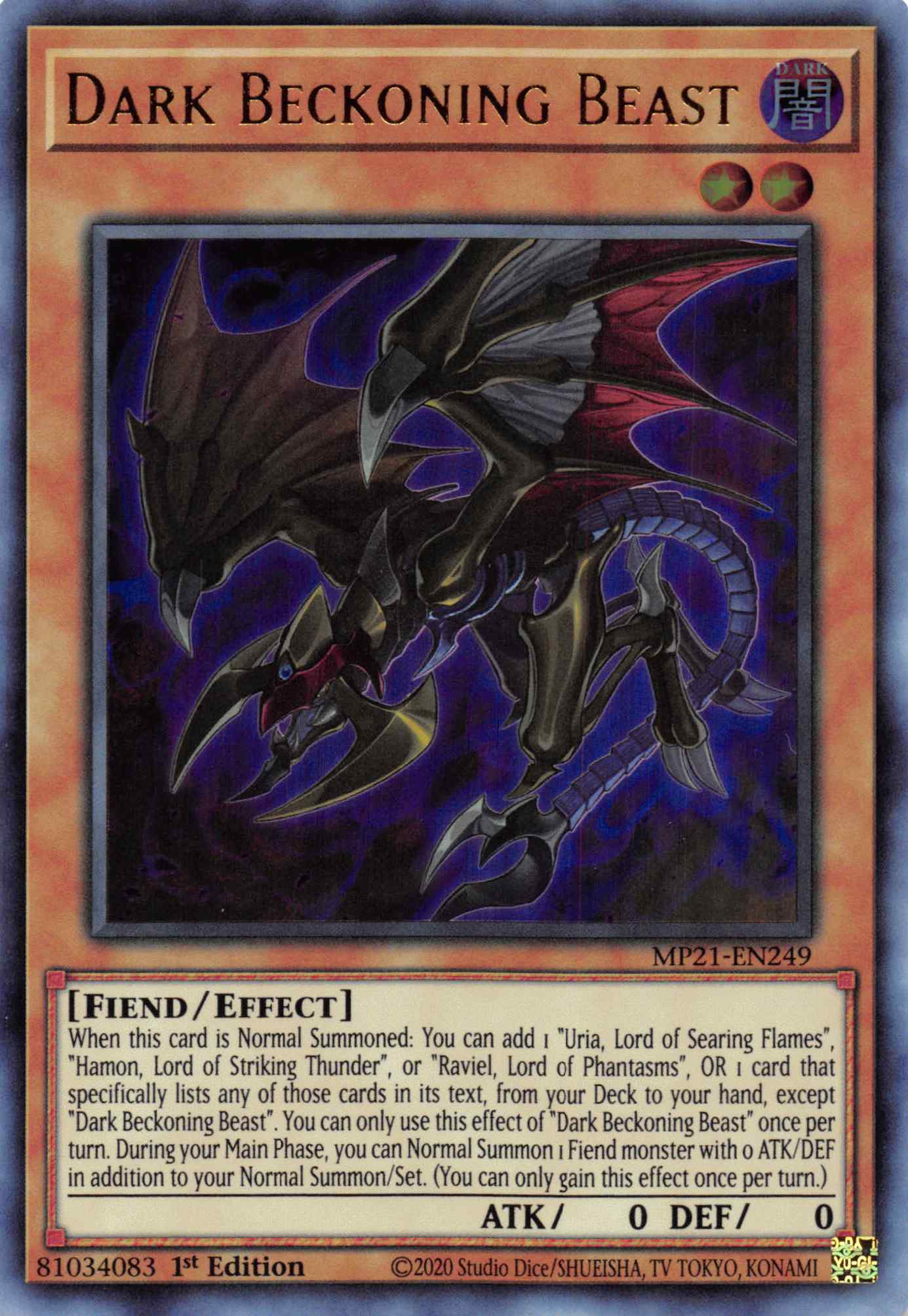 Dark Beckoning Beast [MP21-EN249] Ultra Rare | The CG Realm