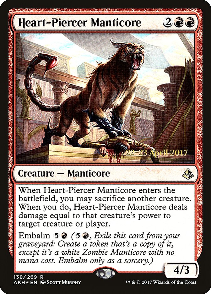 Heart-Piercer Manticore [Amonkhet Prerelease Promos] | The CG Realm