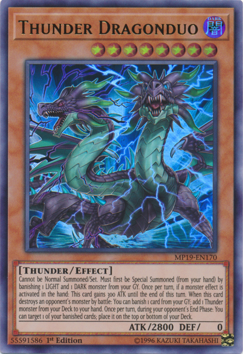 Thunder Dragonduo [MP19-EN170] Ultra Rare | The CG Realm