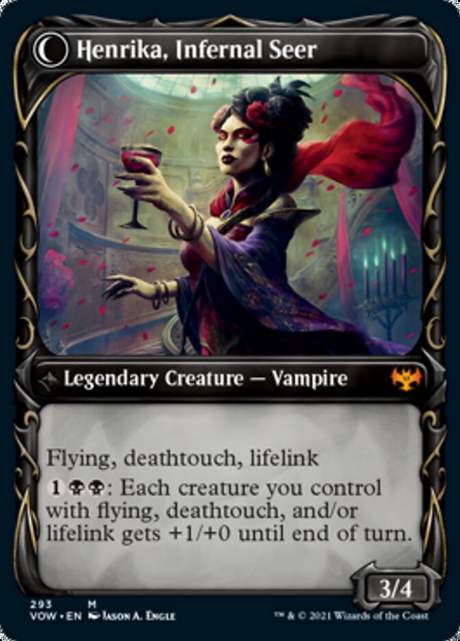 Henrika Domnathi // Henrika, Infernal Seer (Showcase Fang Frame) [Innistrad: Crimson Vow] | The CG Realm