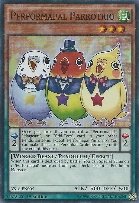 Performapal Parrotrio [YS16-EN005] Super Rare | The CG Realm