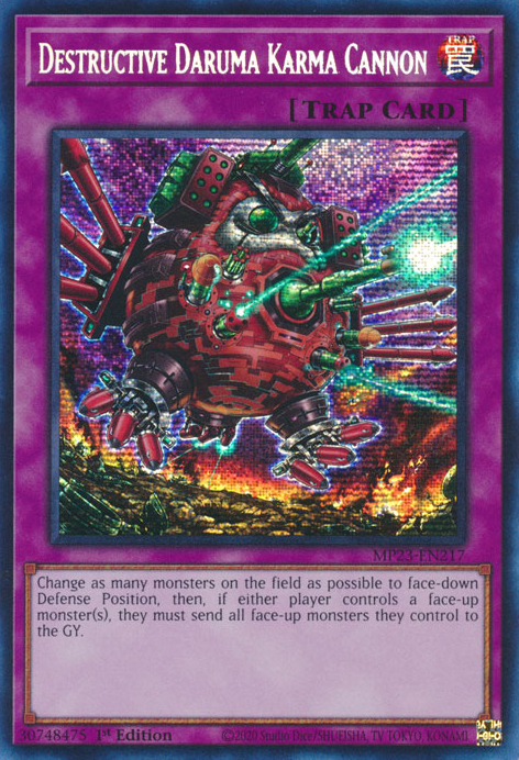 Destructive Daruma Karma Cannon [MP23-EN217] Prismatic Secret Rare | The CG Realm