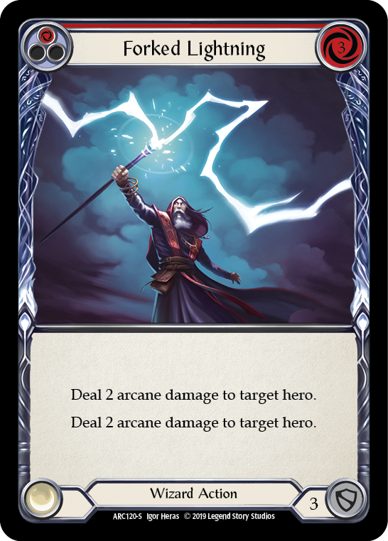 Forked Lightning [ARC120-S] (Arcane Rising)  1st Edition Rainbow Foil | The CG Realm