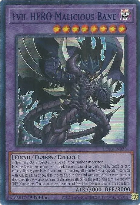 Evil HERO Malicious Bane (Blue) [LDS3-EN033] Ultra Rare | The CG Realm