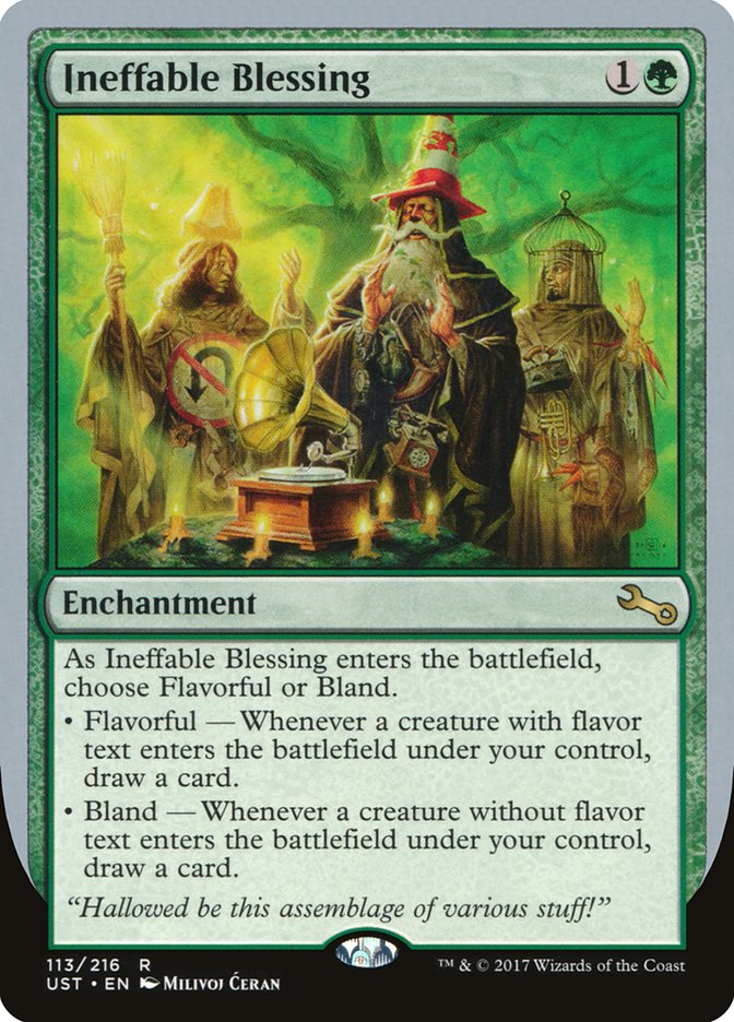 Ineffable Blessing ("choose Flavorful or Bland") [Unstable] | The CG Realm