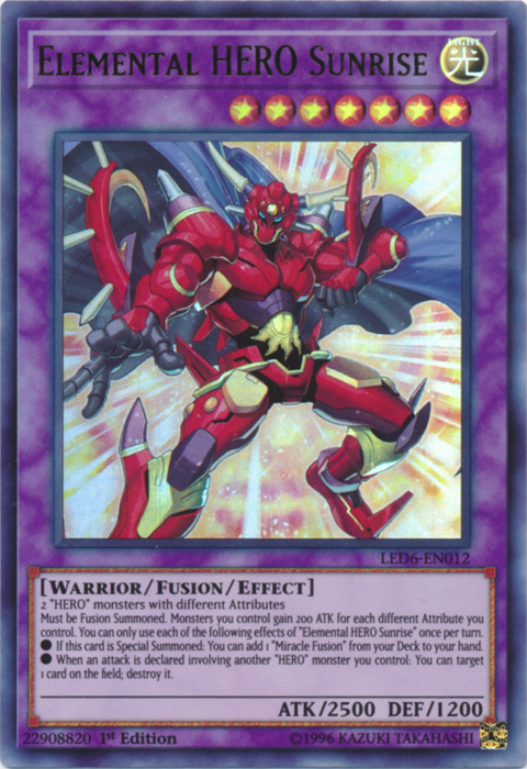 Elemental Hero Sunrise [LED6-EN012] Ultra Rare | The CG Realm