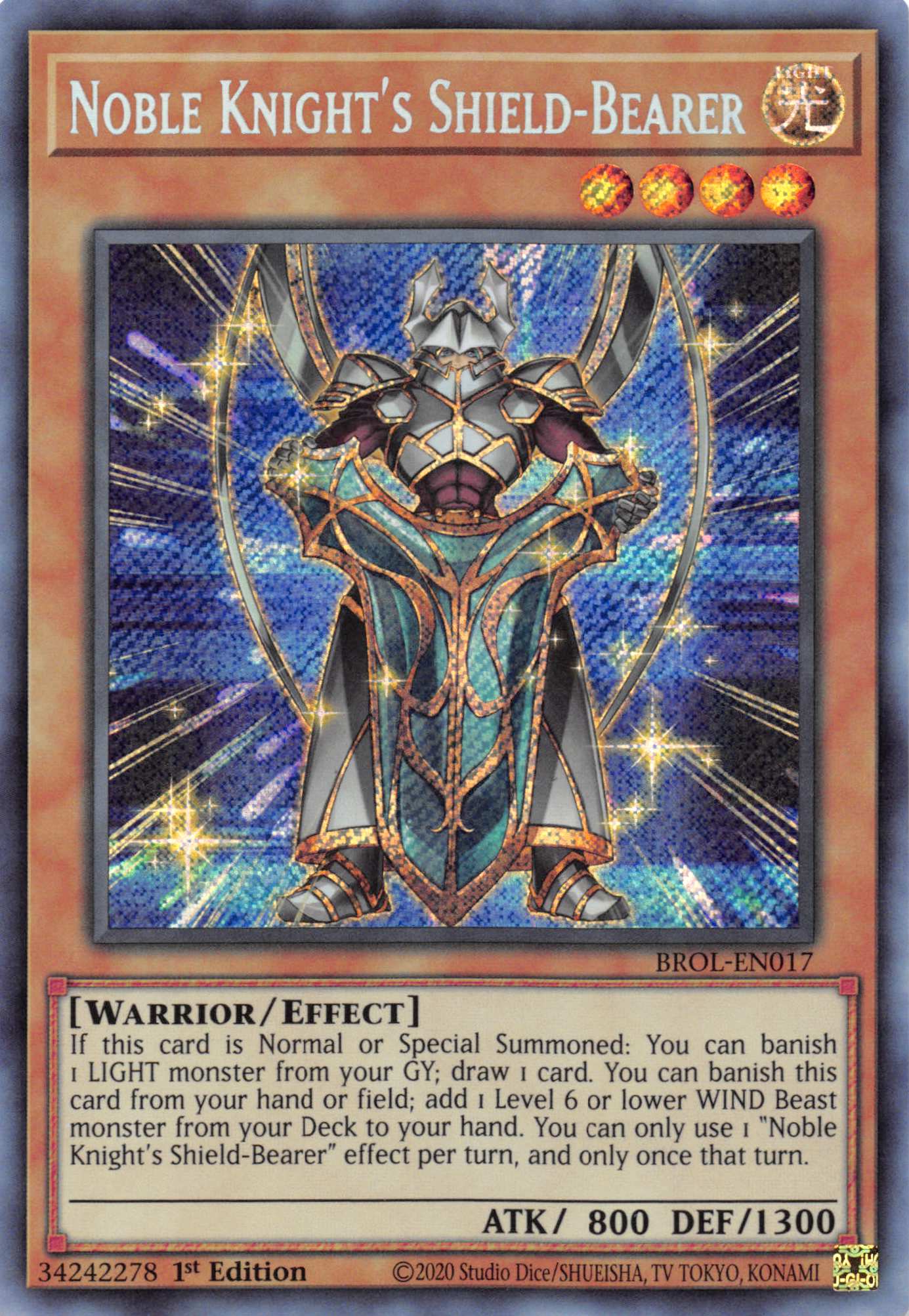 Noble Knight's Shield-Bearer [BROL-EN017] Secret Rare | The CG Realm