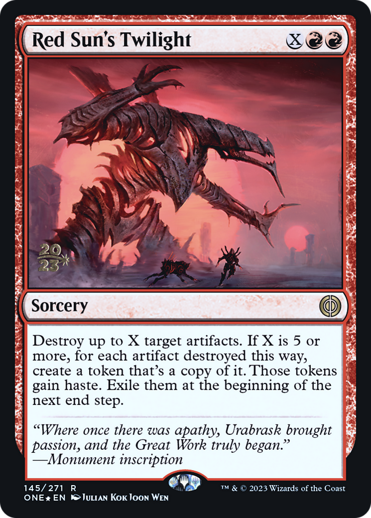 Red Sun's Twilight [Phyrexia: All Will Be One Prerelease Promos] | The CG Realm