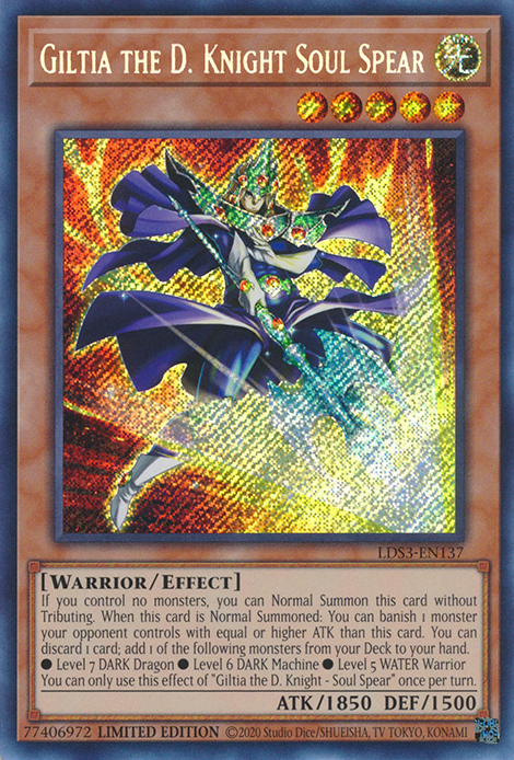 Giltia the D. Knight Soul Spear [LDS3-EN137] Secret Rare | The CG Realm