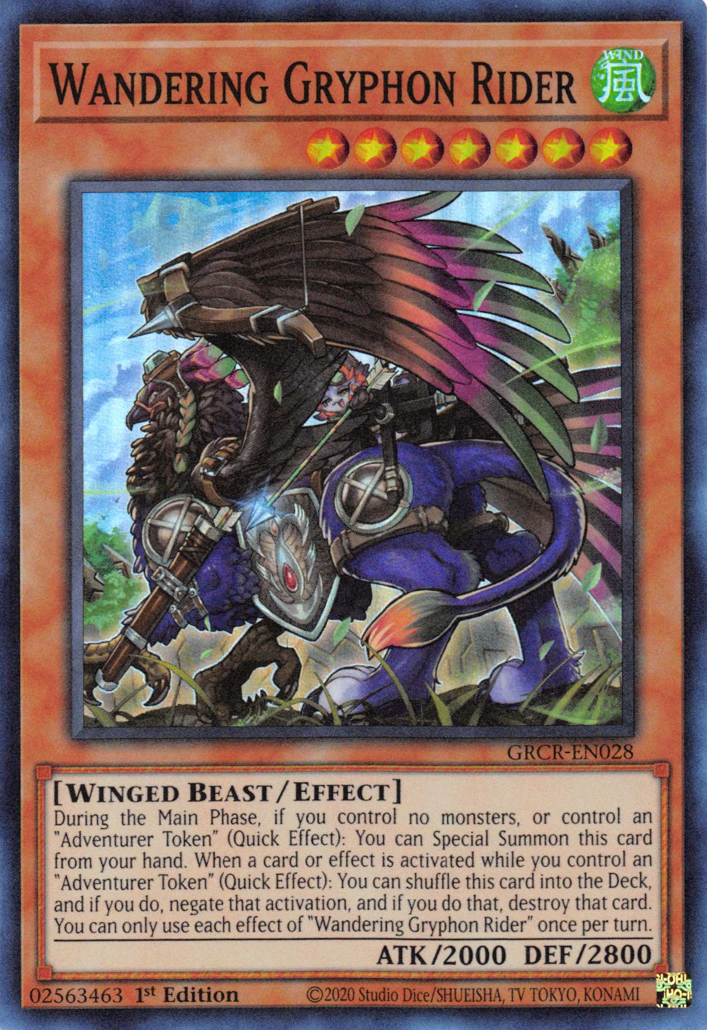 Wandering Gryphon Rider [GRCR-EN028] Super Rare | The CG Realm