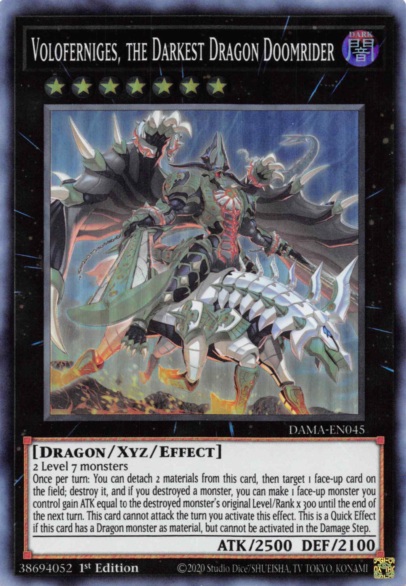 Voloferniges, the Darkest Dragon Doomrider [DAMA-EN045] Super Rare | The CG Realm