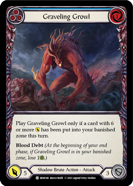 Graveling Growl (Blue) [MON146-RF] (Monarch)  1st Edition Rainbow Foil | The CG Realm