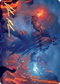 Aegar, the Freezing Flame (Gold-Stamped Signature) [Kaldheim Art Series] | The CG Realm