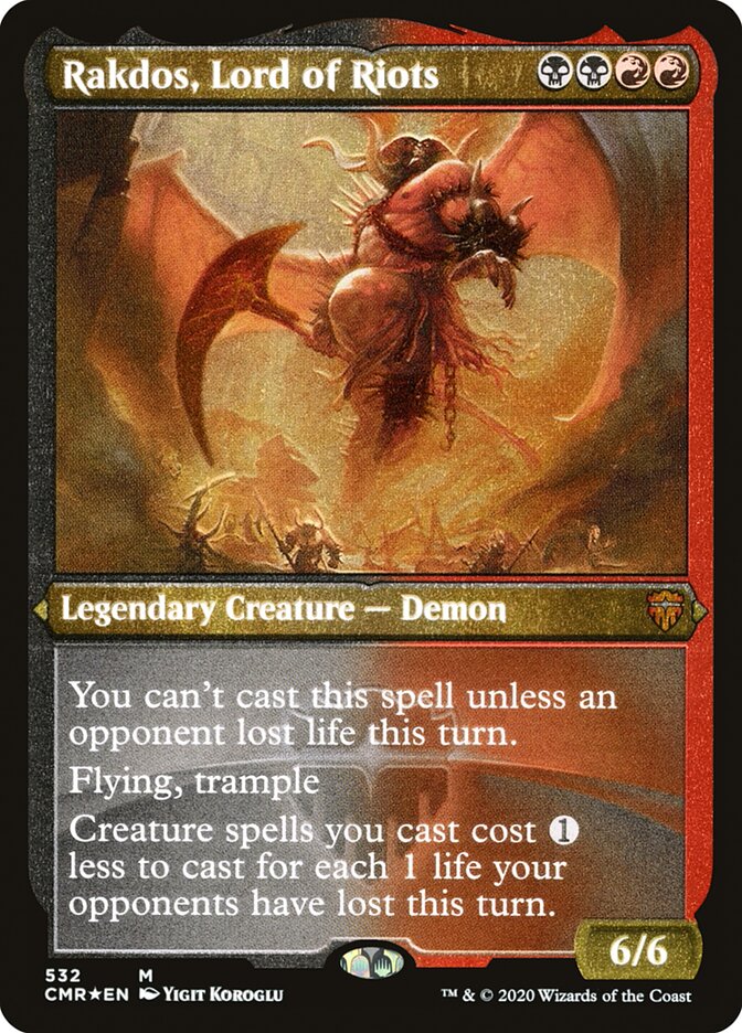 Rakdos, Lord of Riots (Etched) [Commander Legends] | The CG Realm