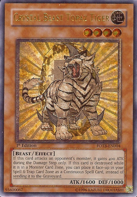 Crystal Beast Topaz Tiger [FOTB-EN004] Ultimate Rare | The CG Realm