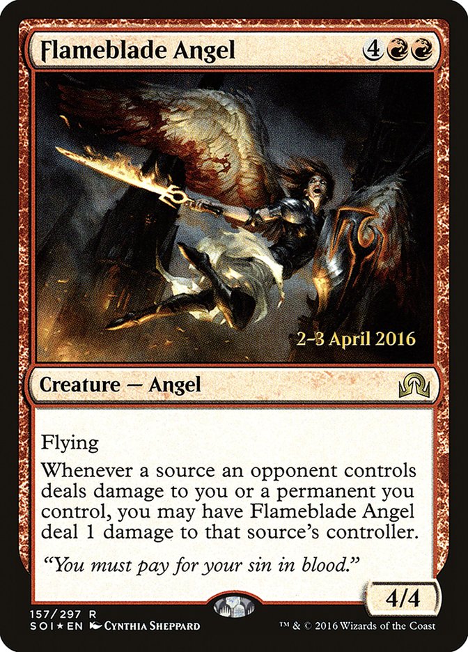 Flameblade Angel [Shadows over Innistrad Prerelease Promos] | The CG Realm