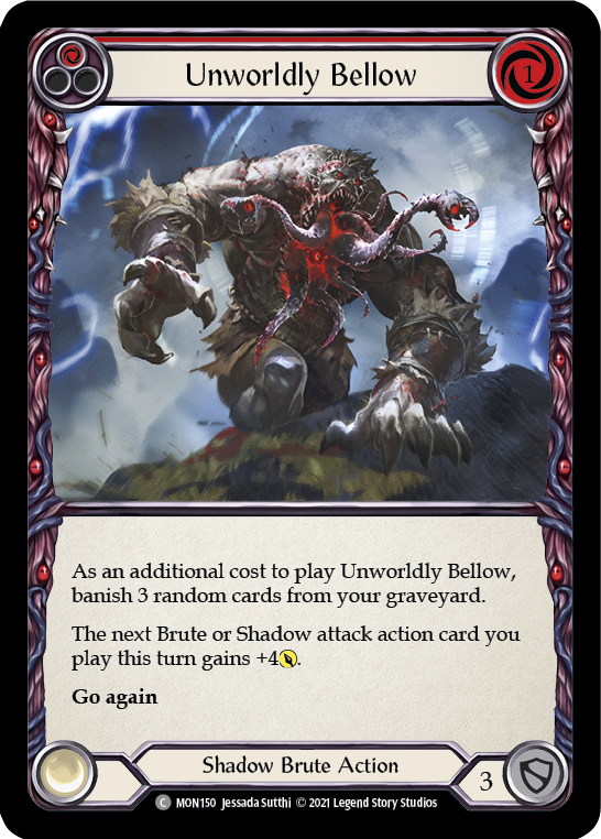 Unworldly Bellow (Red) [MON150-RF] (Monarch)  1st Edition Rainbow Foil | The CG Realm