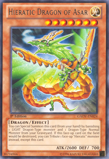 Hieratic Dragon of Asar [GAOV-EN024] Rare | The CG Realm