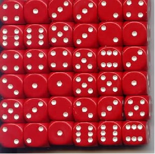 Chessex Opaque Red/White 12mm d6 Dice Block | The CG Realm