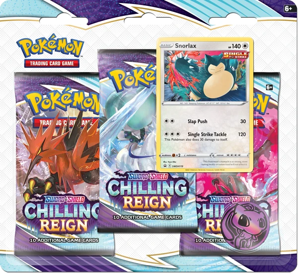 POKEMON SWSH6 CHILLING REIGN 3PK  BLISTER Snorlax (Release Date:  2021-03-18) | The CG Realm